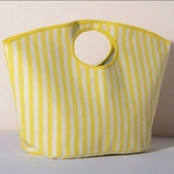 Shiraleah Lolita Yellow Striped Tote super lightweight NWT - Picture 1 of 2